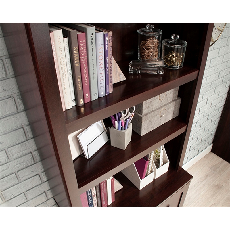 Sauder Miscellaneous Storage Engineered Wood Library in Select Cherry