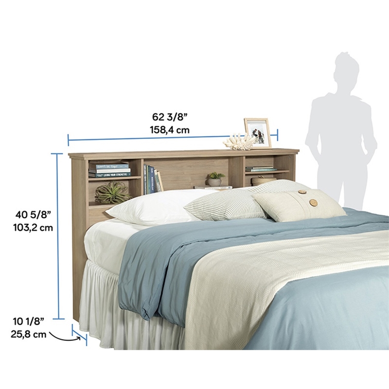 Sauder River Ranch Engineered Wood Headboard in Harvest Walnut