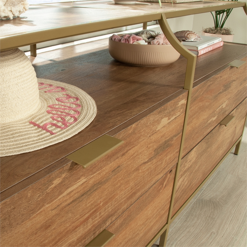 Sauder International Lux 4-Drawers Dresser Sindoori Mango
