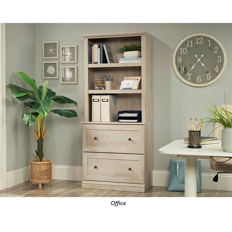 Sauder Miscellaneous Storage Engineered Wood Library in Chalked Chestnut