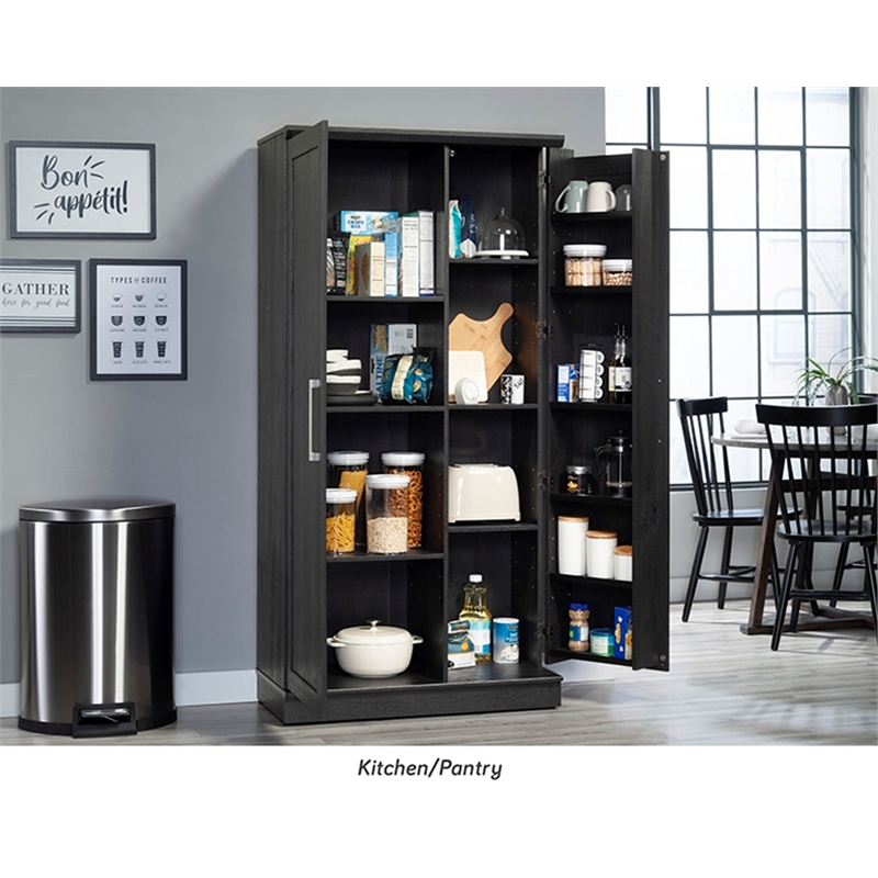 Sauder HomePlus Storage Engineered Wood Cabinet in Raven Oak