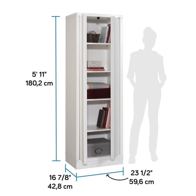 Sauder Merton Hall Storage Cabinet White finish