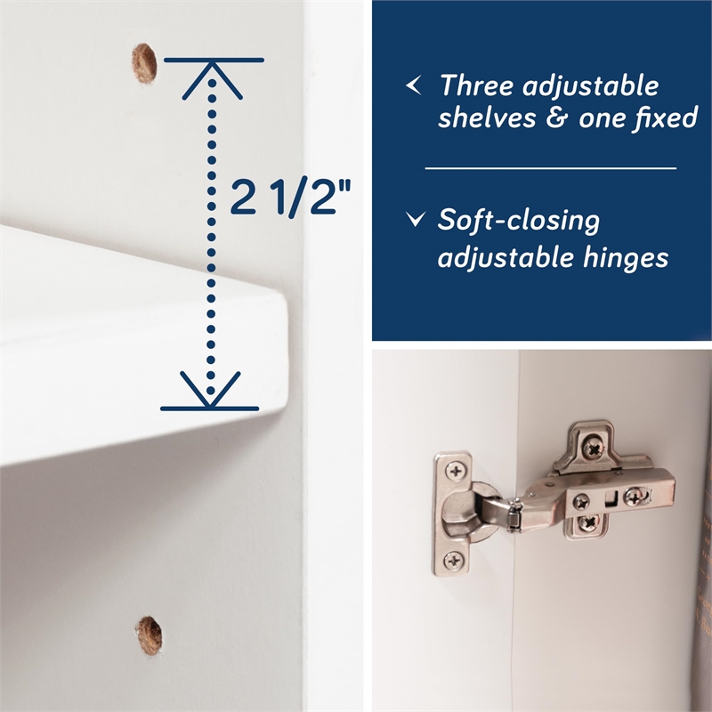 Sauder Merton Hall Storage Cabinet White finish