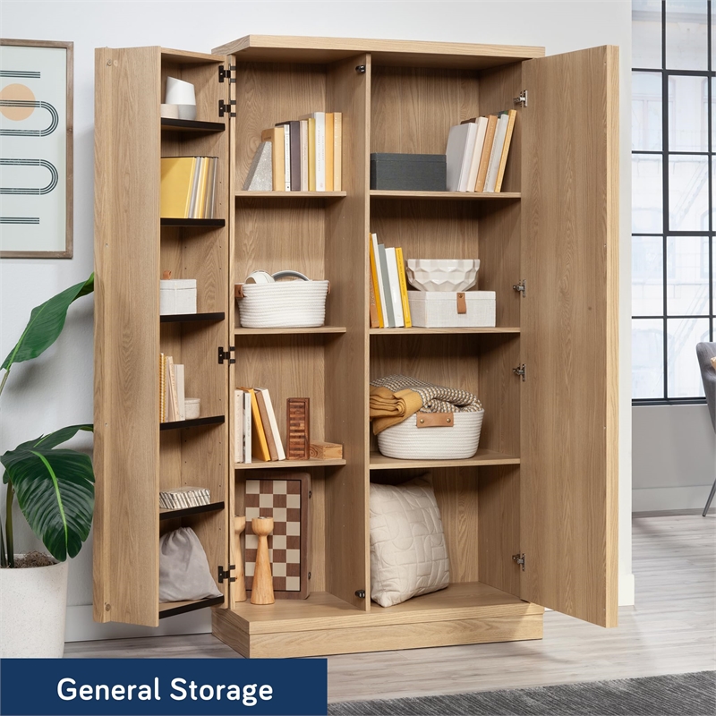Sauder Merton Hall Storage Cabinet Harmony Ash Finish