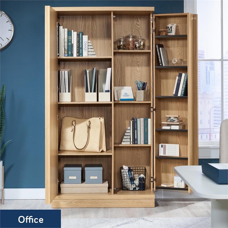 Sauder Merton Hall Storage Cabinet Harmony Ash Finish