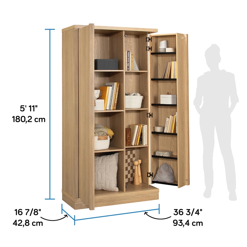Sauder Merton Hall Storage Cabinet Harmony Ash Finish