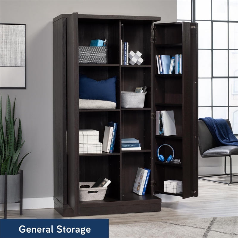 Sauder Merton Hall Storage Cabinet Dakota Oak Finish