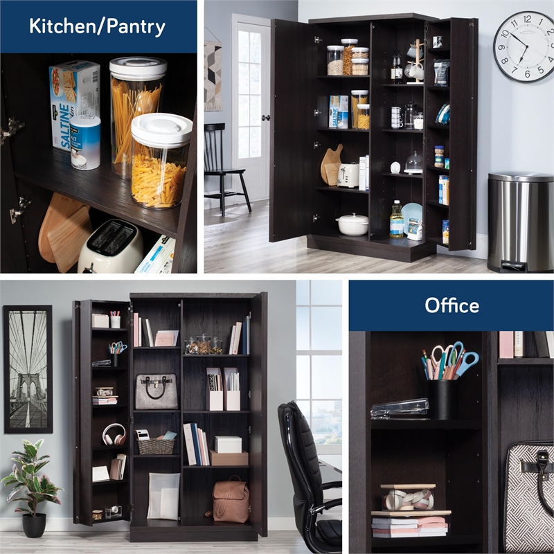 Sauder Merton Hall Storage Cabinet Dakota Oak Finish