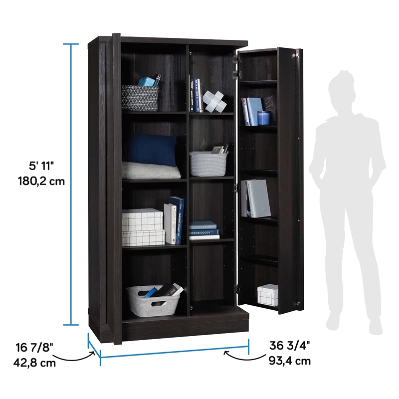 Sauder Merton Hall Storage Cabinet Dakota Oak Finish