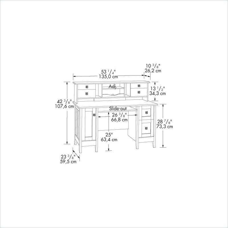 Sauder August Hill Comp w/Hutch Oiled Oak Computer Desk  