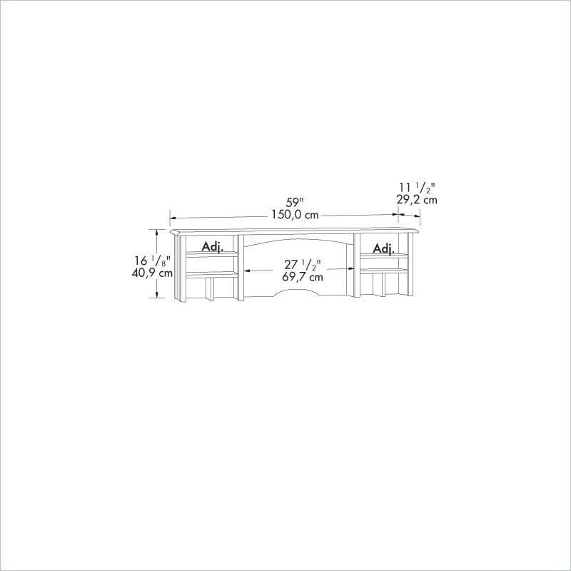 Sauder Sierra Heights Organizer Ebony Ash Hutch 042666104159  