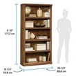 Sauder Select Engineered Wood 5 Shelf Bookcase in Oiled Oak