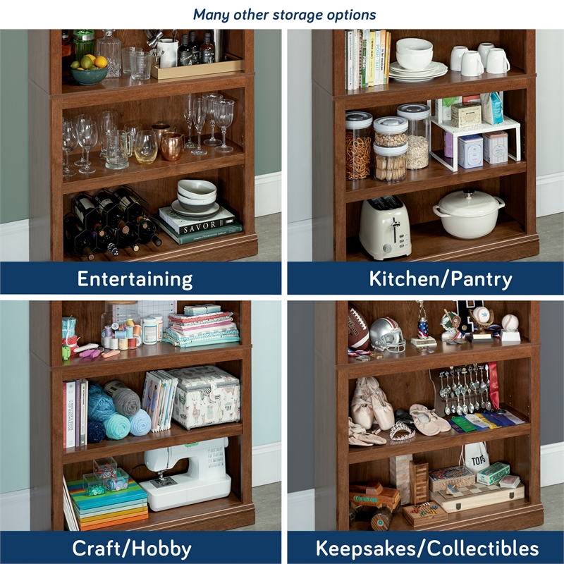 Sauder Select Engineered Wood 5 Shelf Bookcase in Oiled Oak