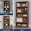 Sauder Select Engineered Wood 5 Shelf Bookcase in Oiled Oak