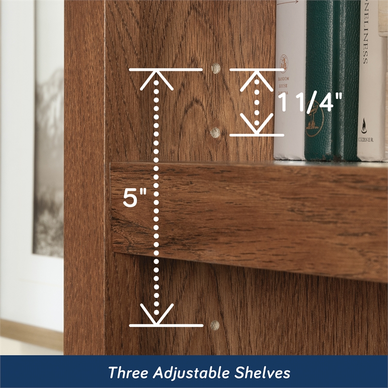 Sauder Select Engineered Wood 5 Shelf Bookcase in Oiled Oak