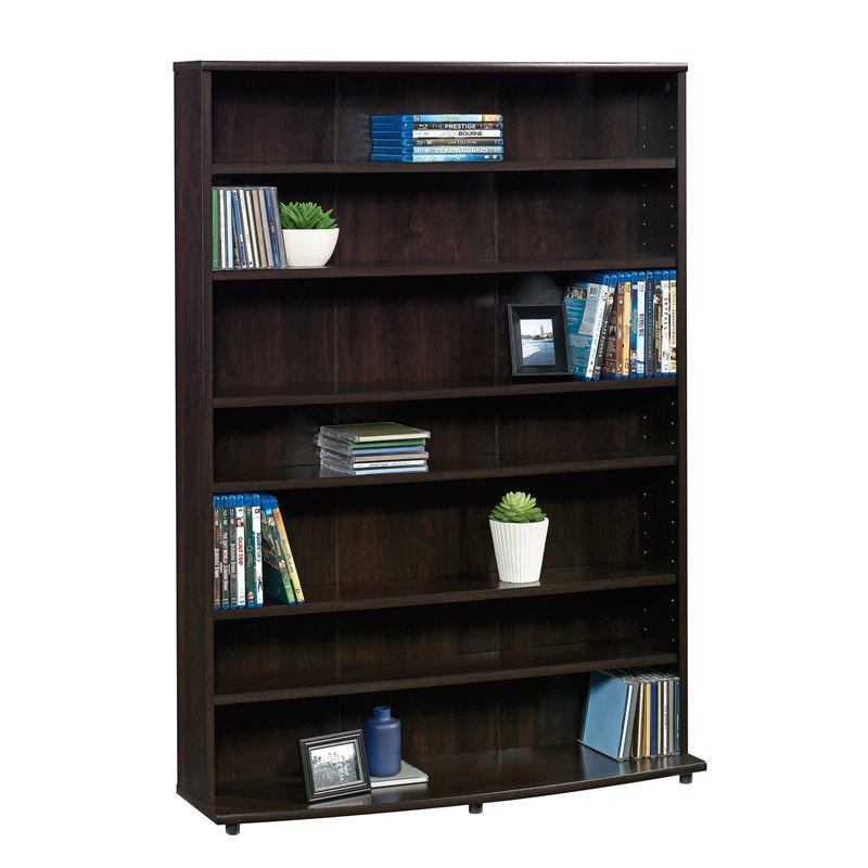 Sauder Engineered Wood Multimedia Storage Tower in Cinnamon Cherry