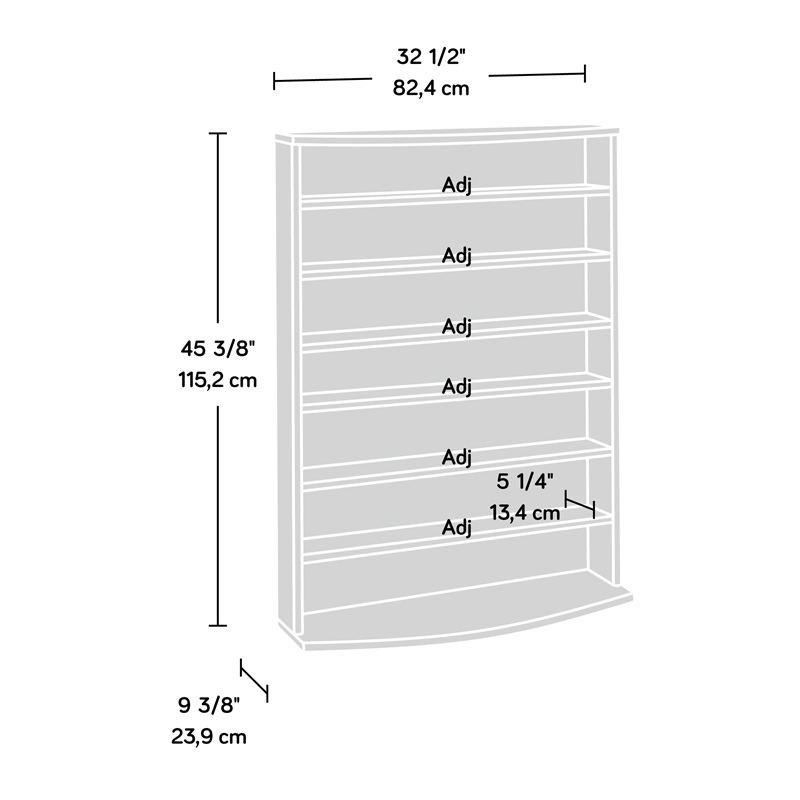 Sauder Engineered Wood Multimedia Storage Tower in Cinnamon Cherry