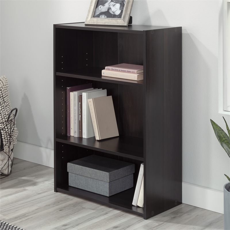 Sauder Beginnings Engineered Wood 3-Shelf Bookcase in Cinnamon Cherry