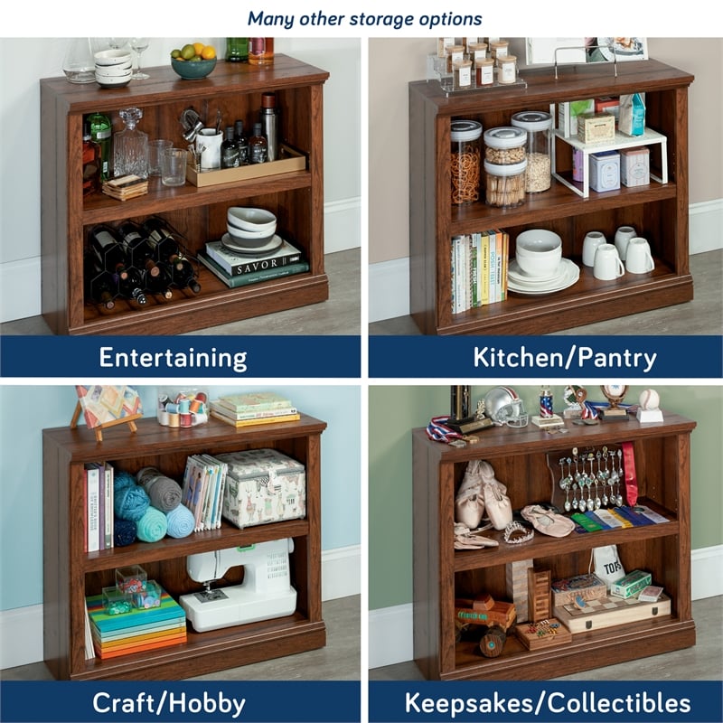 Sauder Select Engineered Wood 2 Shelf Bookcase in Washington Cherry