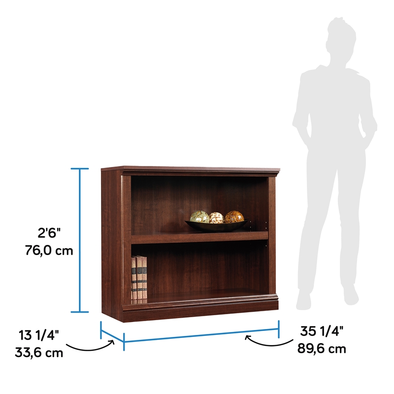 Sauder Select Engineered Wood 2 Shelf Bookcase in Select Cherry