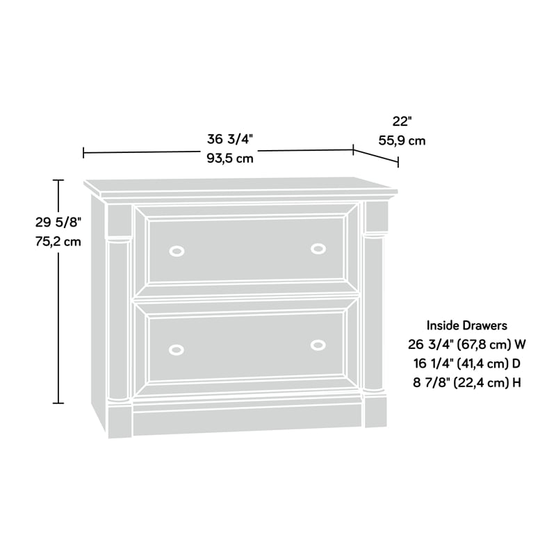 Sauder Palladia Engineered Wood 2-Drawer Lateral File Cabinet in Select Cherry