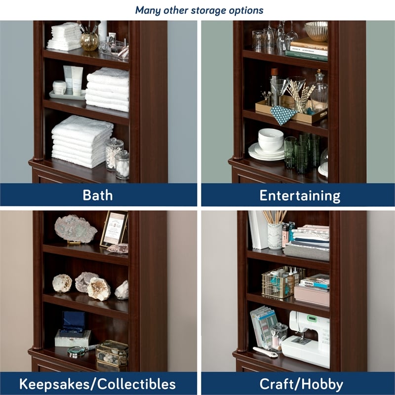 Sauder Palladia Engineered Wood 3-Shelf Bookcase in Select Cherry