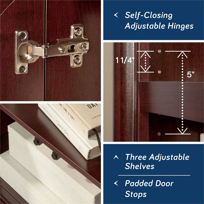 Sauder Palladia Engineered Wood 3-Shelf Bookcase in Select Cherry