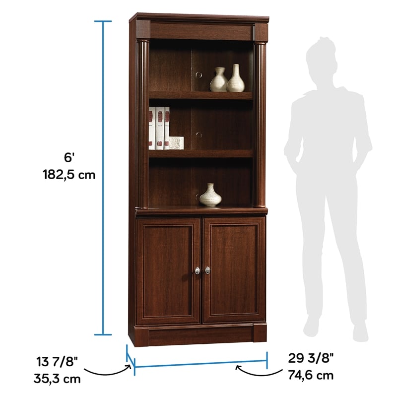 Sauder Palladia Engineered Wood 3-Shelf Bookcase in Select Cherry