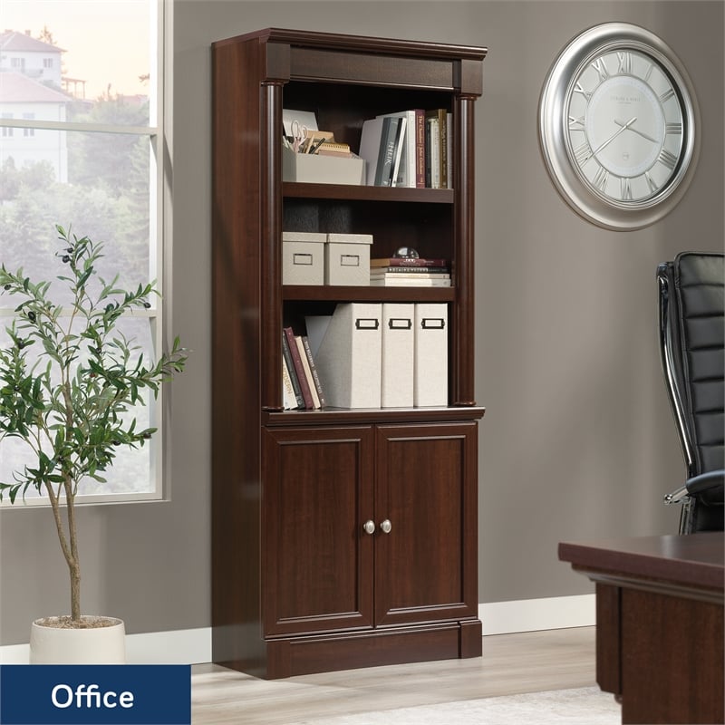 Sauder Palladia Engineered Wood 3-Shelf Bookcase in Select Cherry