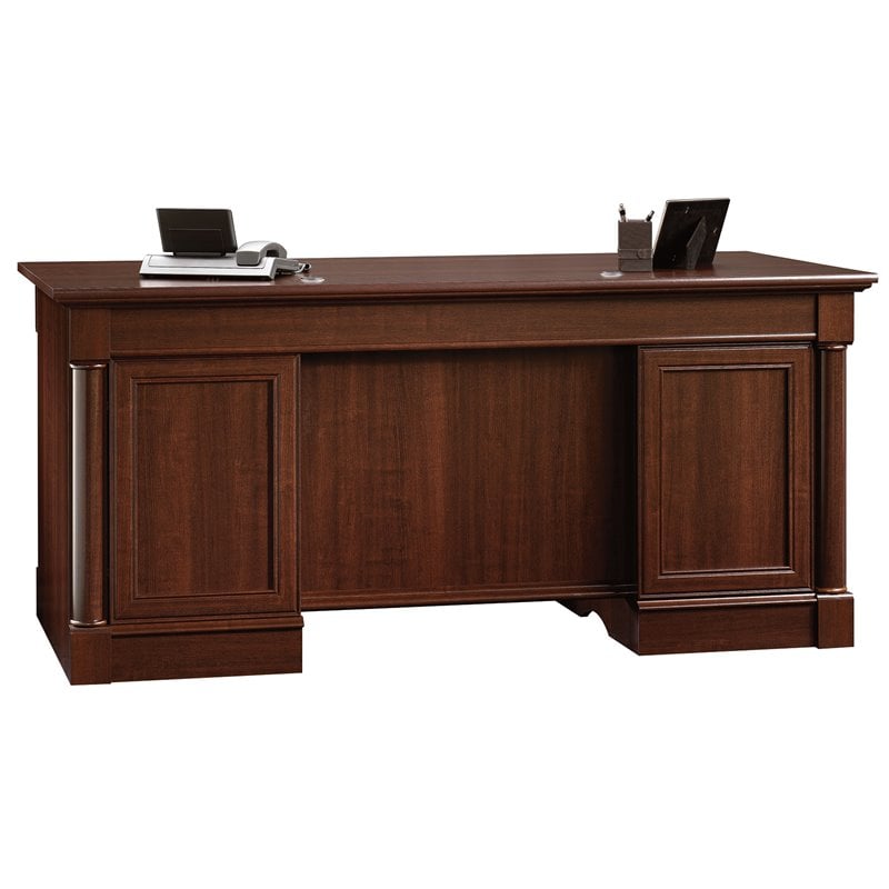 Sauder Palladia Engineered Wood 6-Drawers Executive Desk in Select Cherry