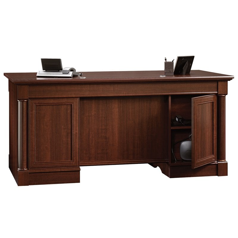 Sauder Palladia Engineered Wood 6-Drawers Executive Desk in Select Cherry