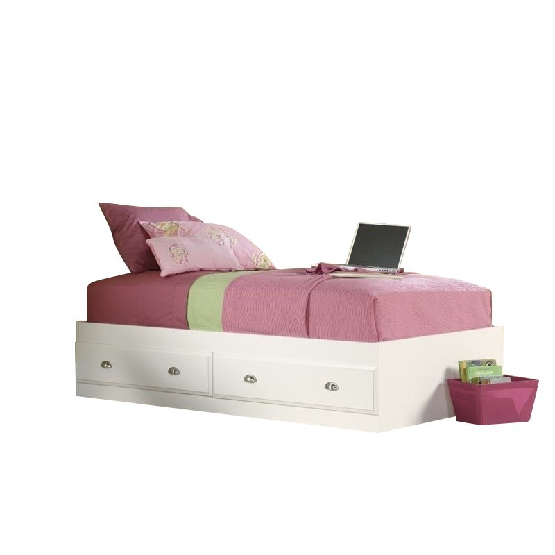 Sauder Shoal Creek Twin Mates Bed in Soft White