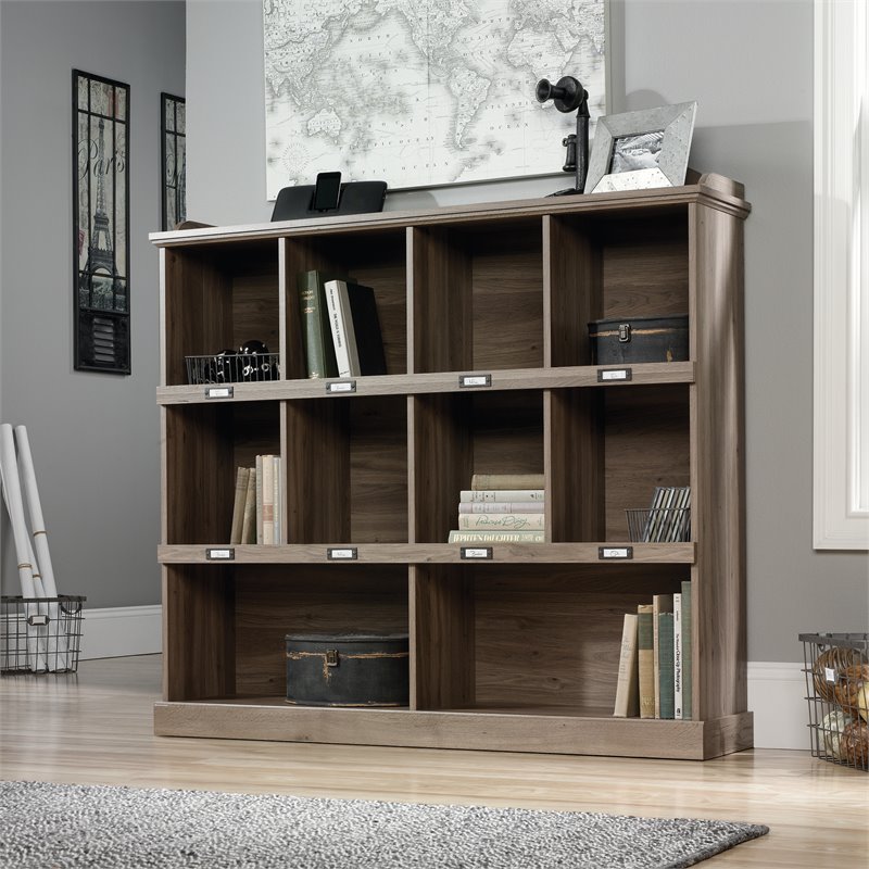 Sauder Barrister Lane Engineered Wood 10-Cubby Bookcase in Salt Oak