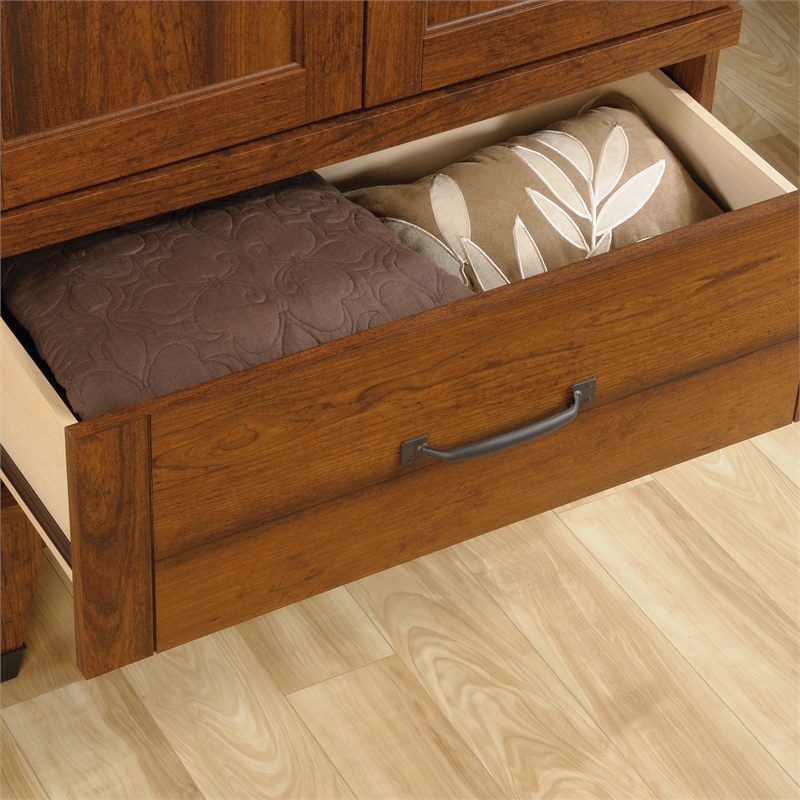 Sauder Carson Forge Engineered Wood Armoire in Washington Cherry