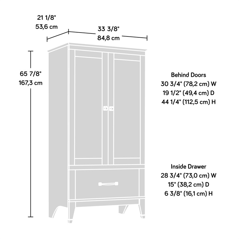 Sauder Carson Forge Engineered Wood Armoire in Washington Cherry