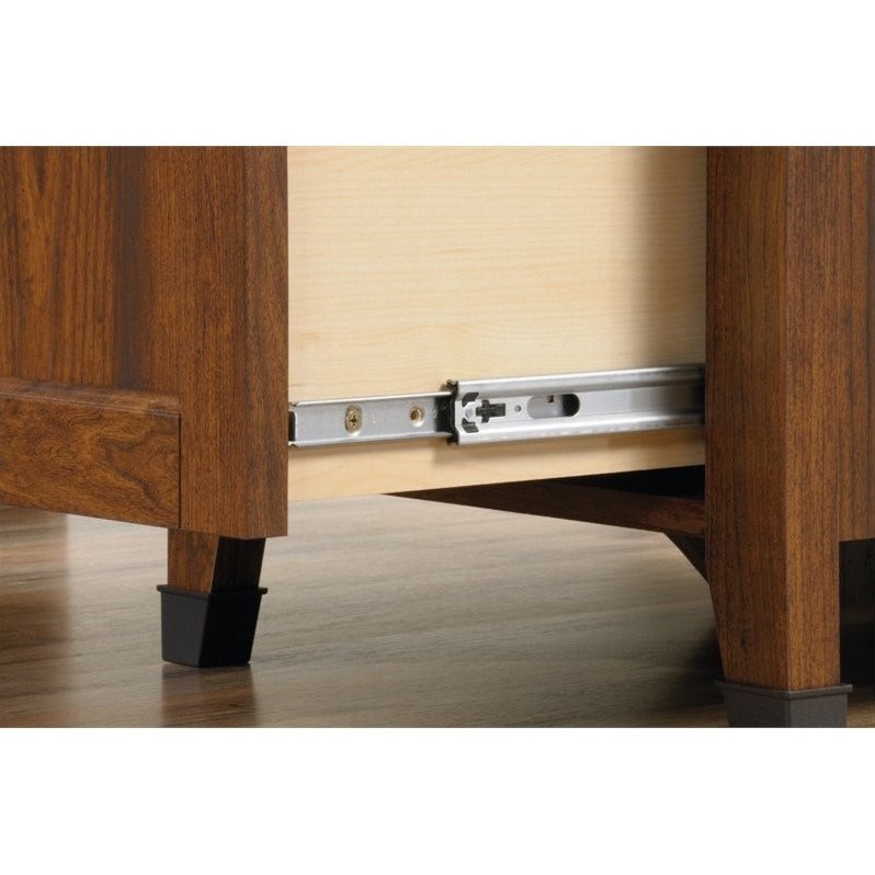 Sauder Carson Forge Engineered Wood L-Desk in Washington Cherry
