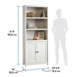 Sauder Cottage Road Engineered Wood 3-Shelf Bookcase in Soft White