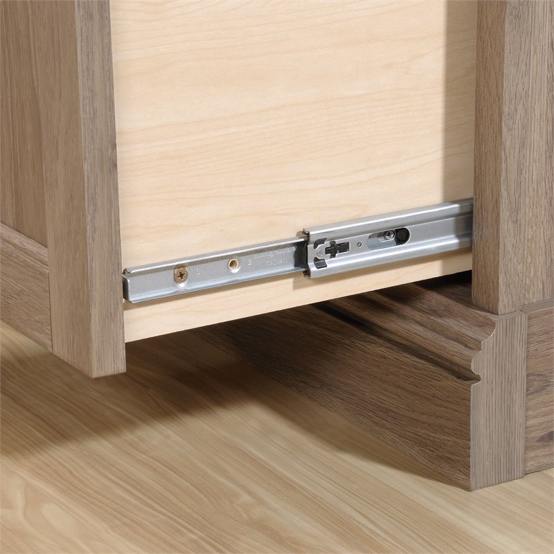 Sauder Barrister Lane Engineered Wood L-Desk in Salt Oak Finish