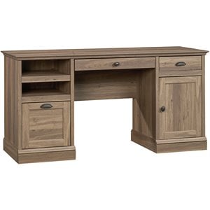 Sauder Barrister Lane Engineered Wood Executive Desk in Salt Oak