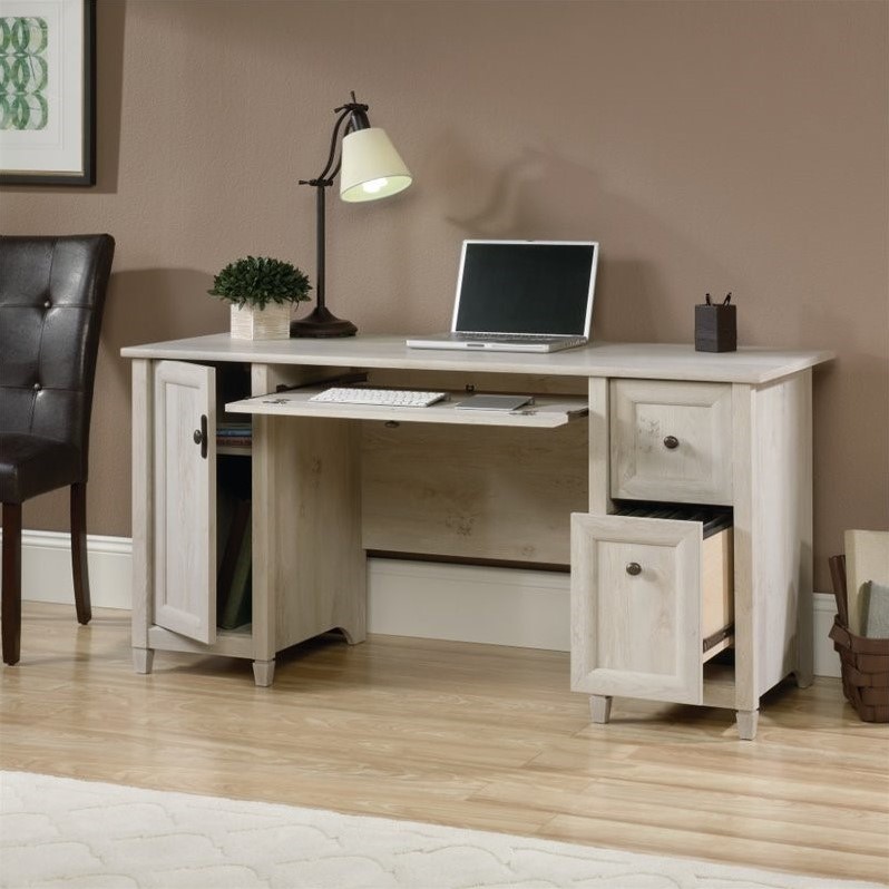 Sauder Edge Water Engineered Wood Computer Desk in Chalked Chestnut