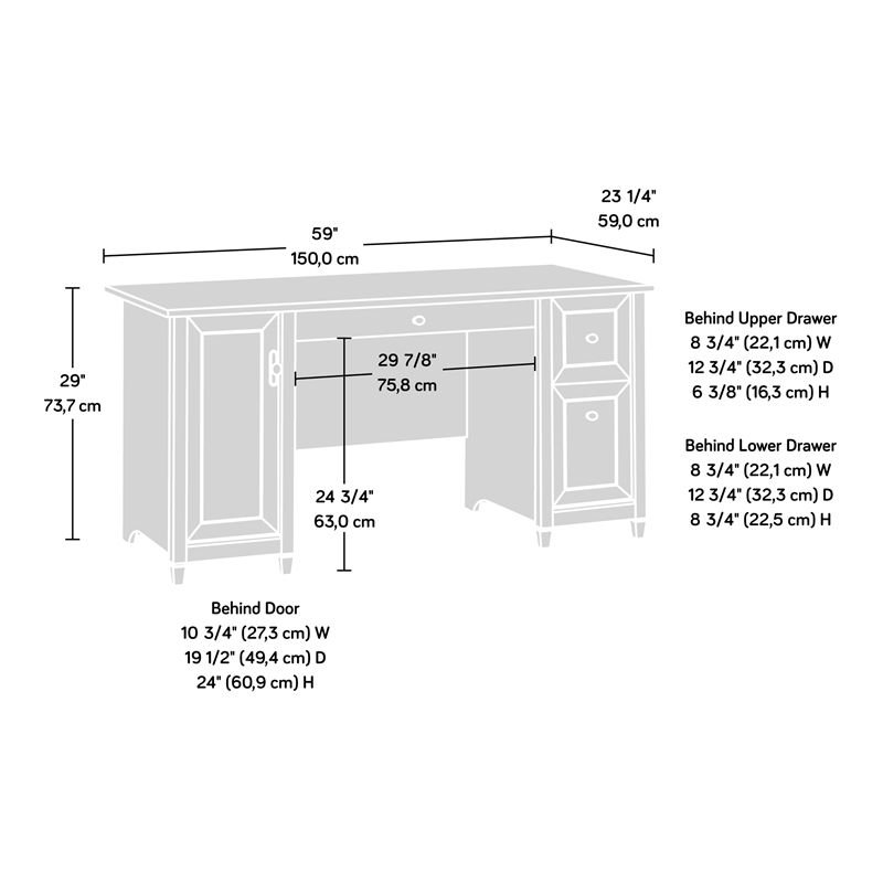 Sauder Edge Water Engineered Wood Computer Desk in Chalked Chestnut