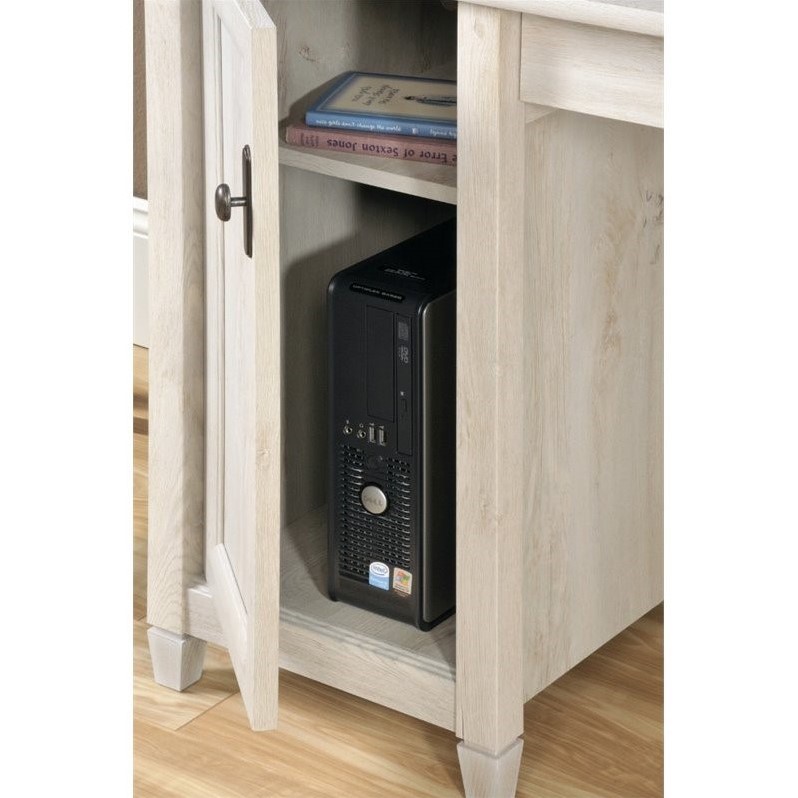 Sauder Edge Water Engineered Wood Computer Desk in Chalked Chestnut
