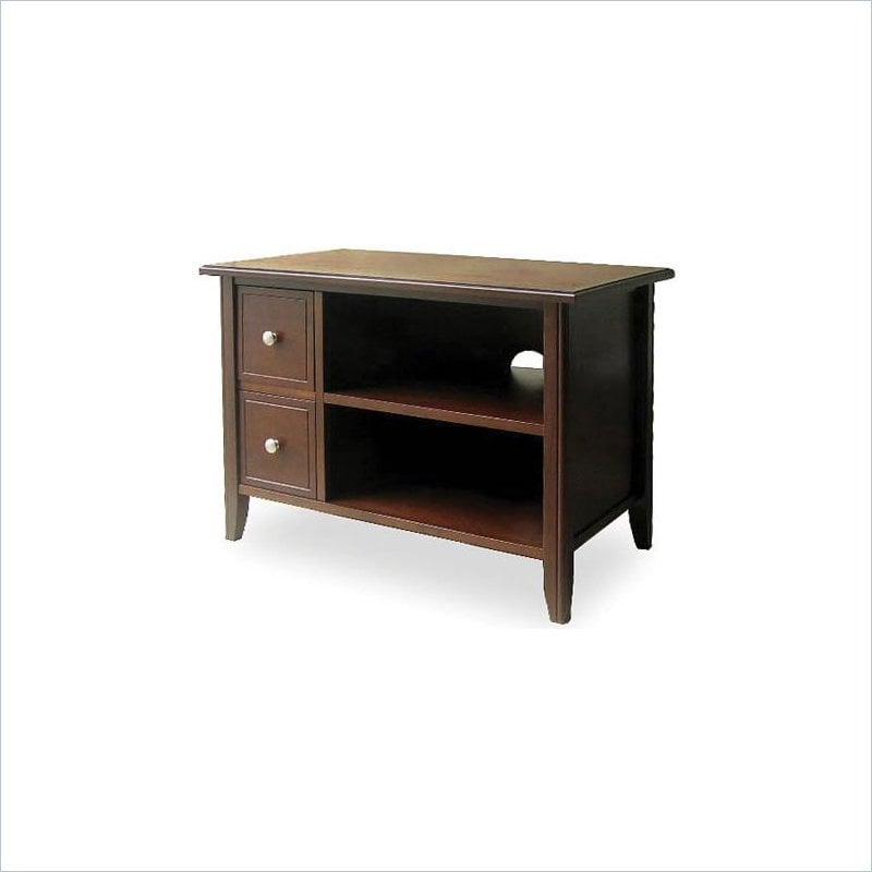 Winsome Solid Beechwood TV Stand Antique Walnut Finish 021713942333 