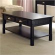 Winsome Timber 2 Piece Coffee and End Table Set in Black Beechwood