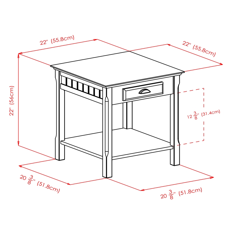 Winsome Timber 2 Piece Coffee and End Table Set in Black Beechwood