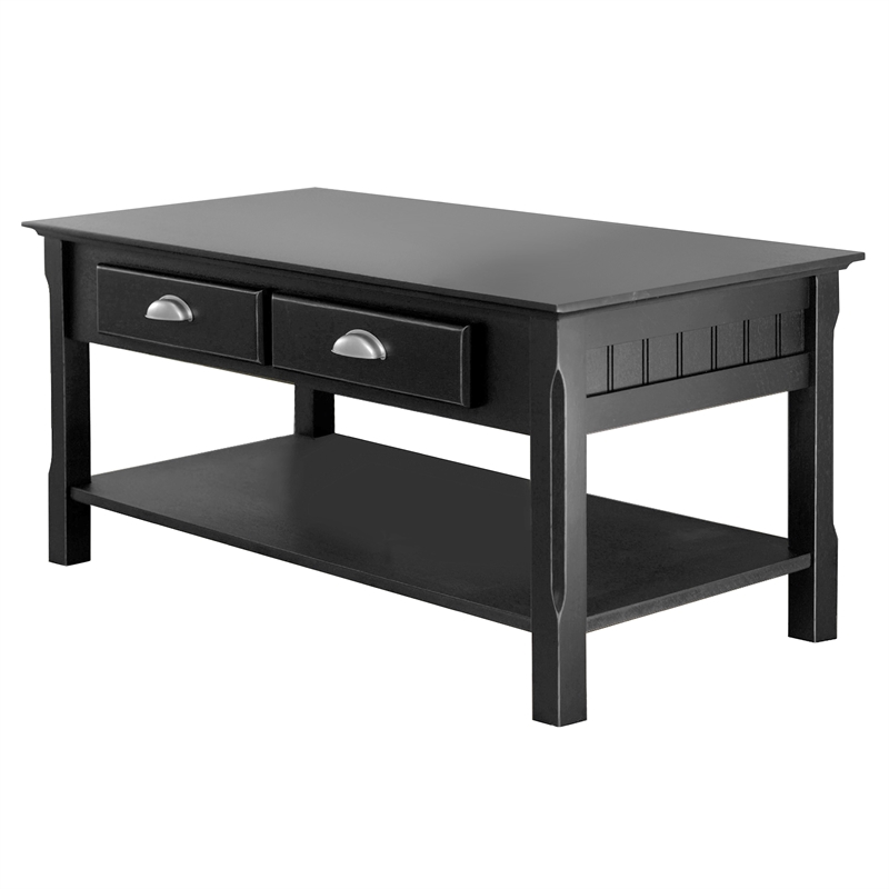 Winsome Timber 2 Piece Coffee and End Table Set in Black Beechwood
