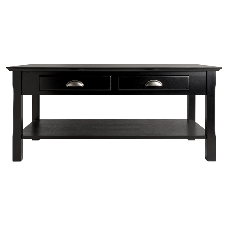 Winsome Timber 2 Piece Coffee and End Table Set in Black Beechwood