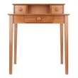 Winsome Studio Transitional Solid Wood Writing Desk with Hutch in Honey Brown