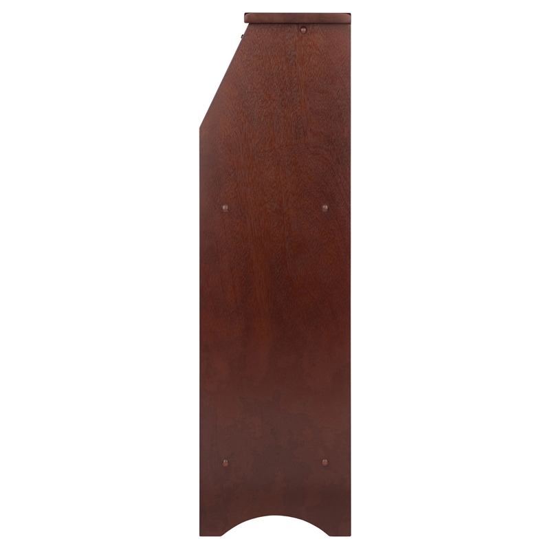 Winsome Regalia Transitional Solid Wood Secretary Desk in Antique Walnut