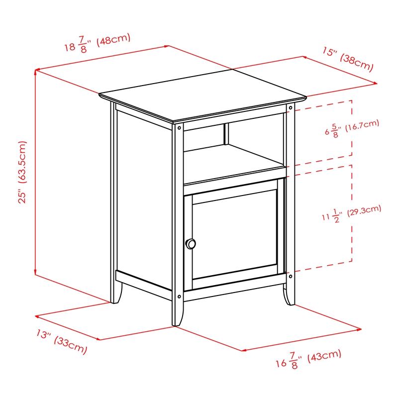 Winsome Henry Transitional Solid Wood End Table Wood in Black